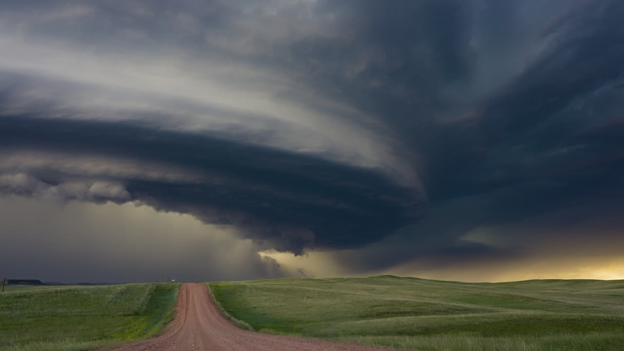 Mothership Storm Cloud Dark Textured Sky And Green Fields