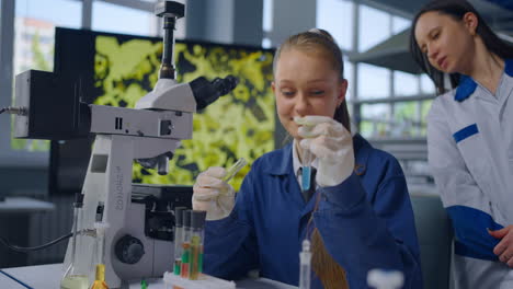 students learning in a science lab