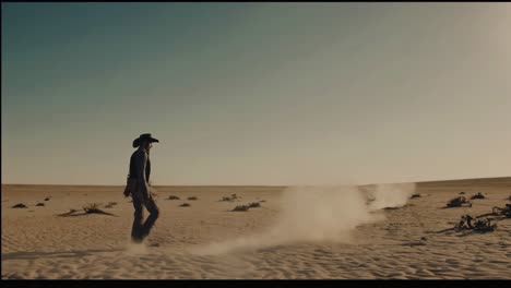 lone cowboy in the desert