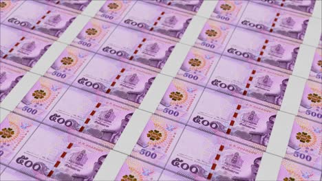 500 thai baht banknotes printed by a money press