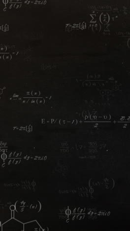 animation of mathematical equations on black background