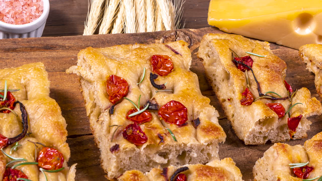 домашний итальянский плоский хлеб - фокачча конторта