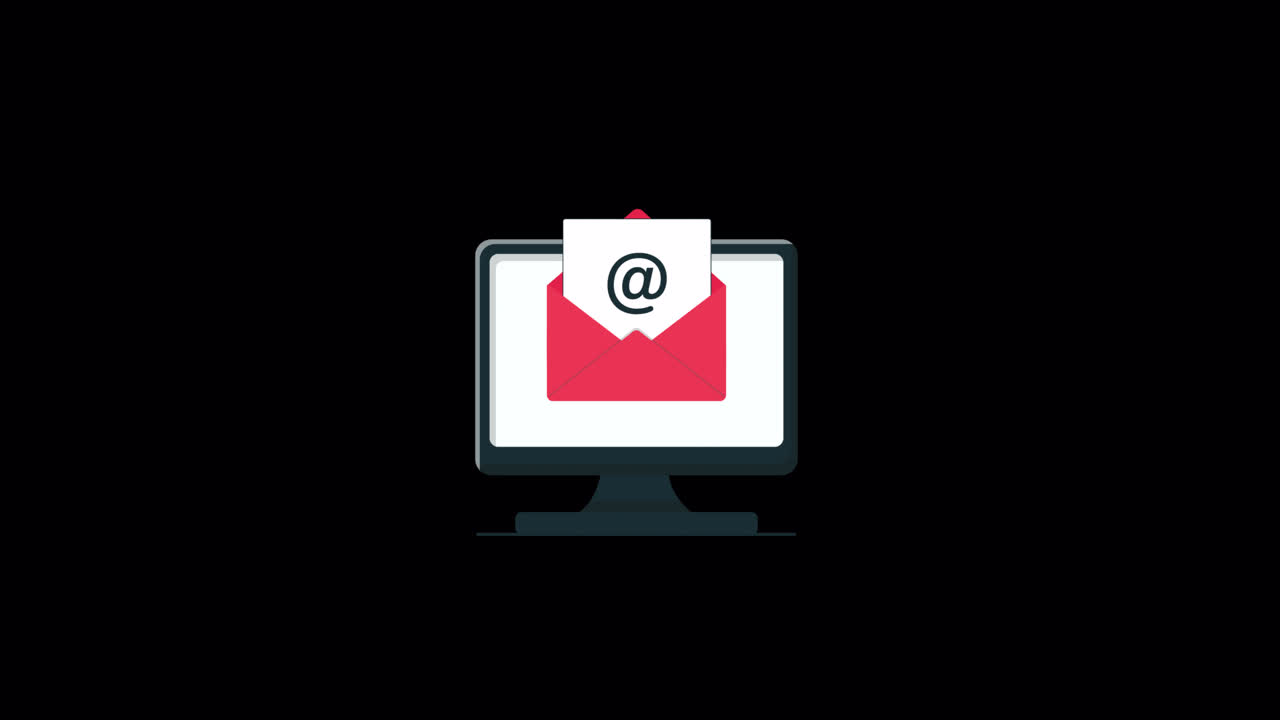 Email Notification Animation on Computer Screen
