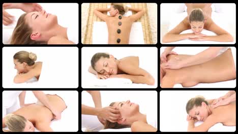 Montage-presenting-a-blond-woman-having-spa-treatments