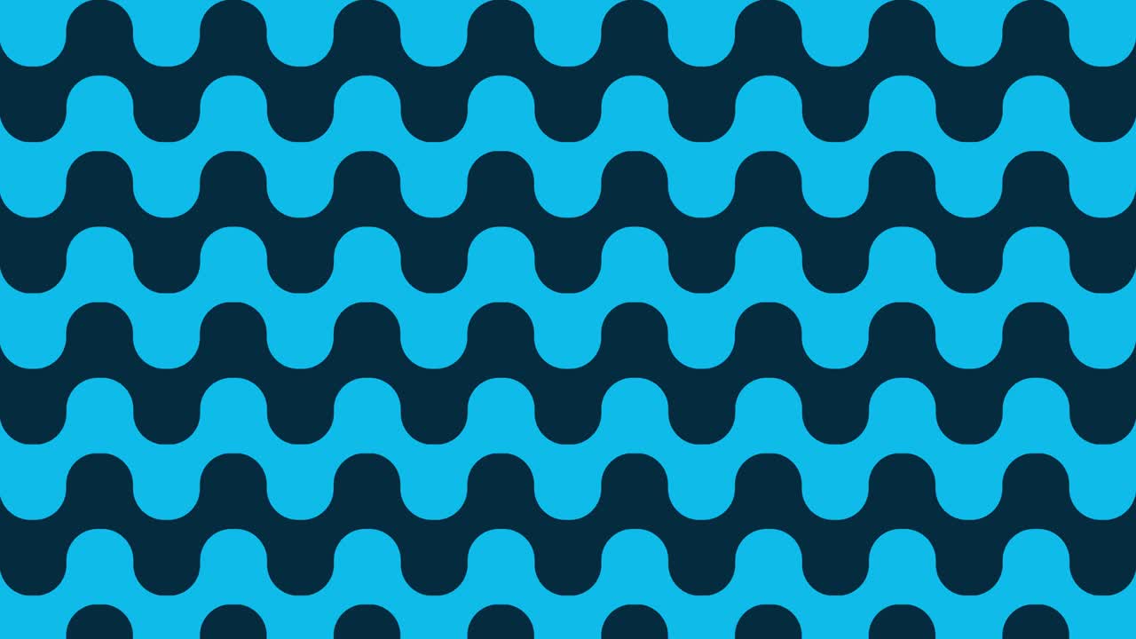 Wavy and Curvy in blue Surface. abstract illusion. Seamless loop abstract 3D animation.