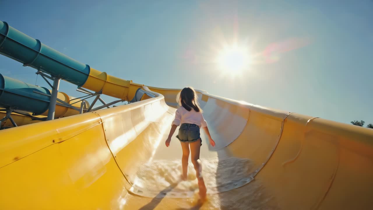 Girl on a Water Slide