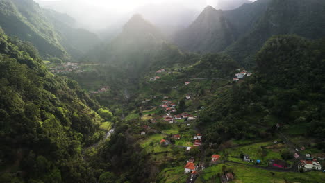 aerial-drone-establishment-shot-of-Madeira-nature