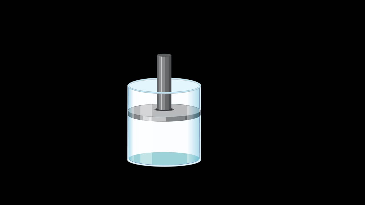 Animation illustrates gas volume and pressure changes in a sealed cylinder with a movable piston, visualizing Boyle’s Law with clear pressure gauge readings
