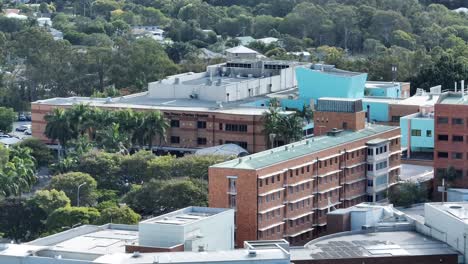 aerial orbiting shot of brisbanes prince charles hospital