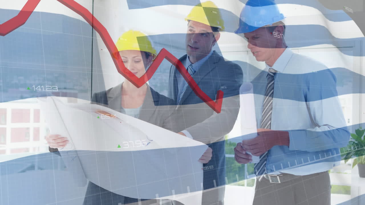 그리스  ⁇ 발은 계획을 세우는 현장 노동자들을  ⁇ 고 있습니다.