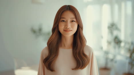 portrait of a smiling young asian woman