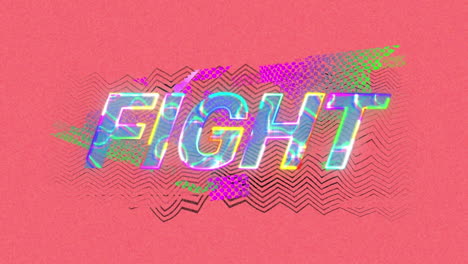 animación del texto de la lucha sobre el fondo del patrón