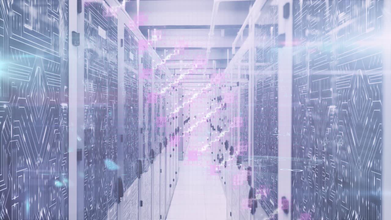 Animation shows interference in servers highlighting global digital connections