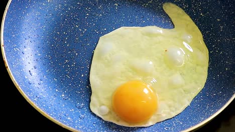 frying an egg in a pan