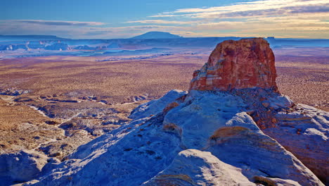 a drone elegantly moves through the sky, highlighting the rugged splendor of red rock formations and deep gorges.