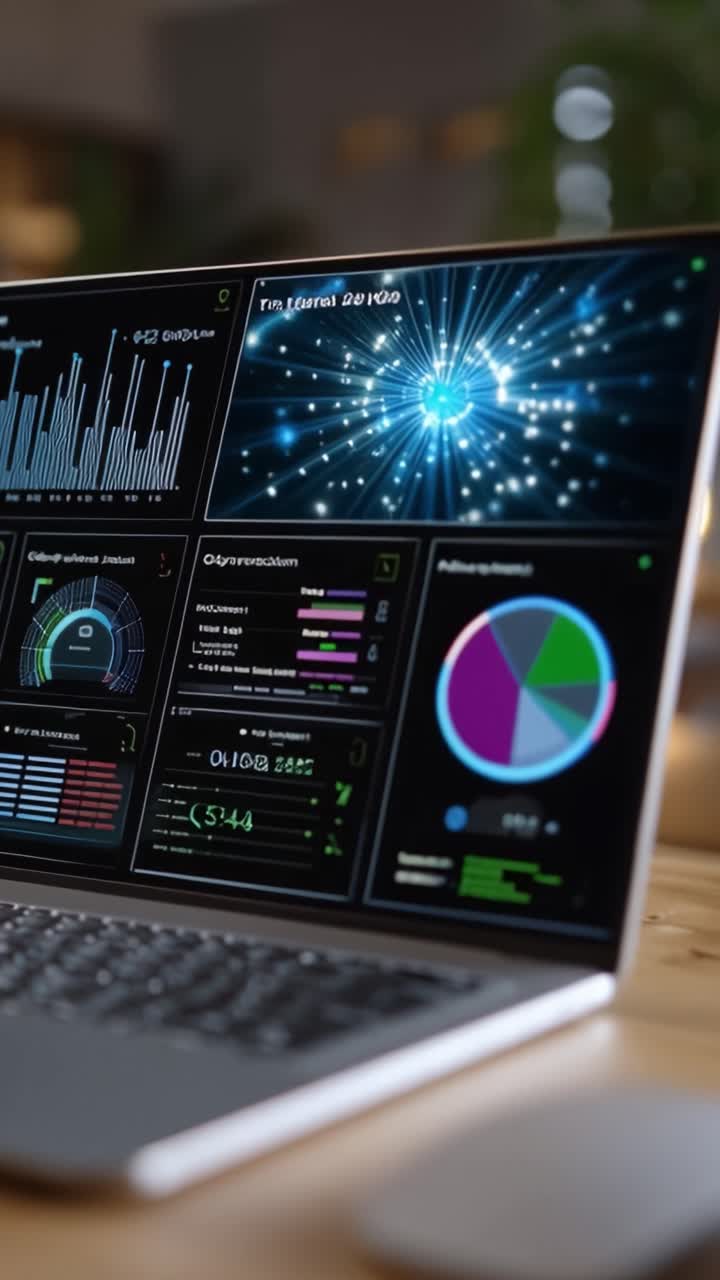 Data Visualization: An In-Depth Look at Dynamic Graphical Representations and Interactive Dashboards Showcasing Analytics and Insightful Statistics on a Laptop Screen