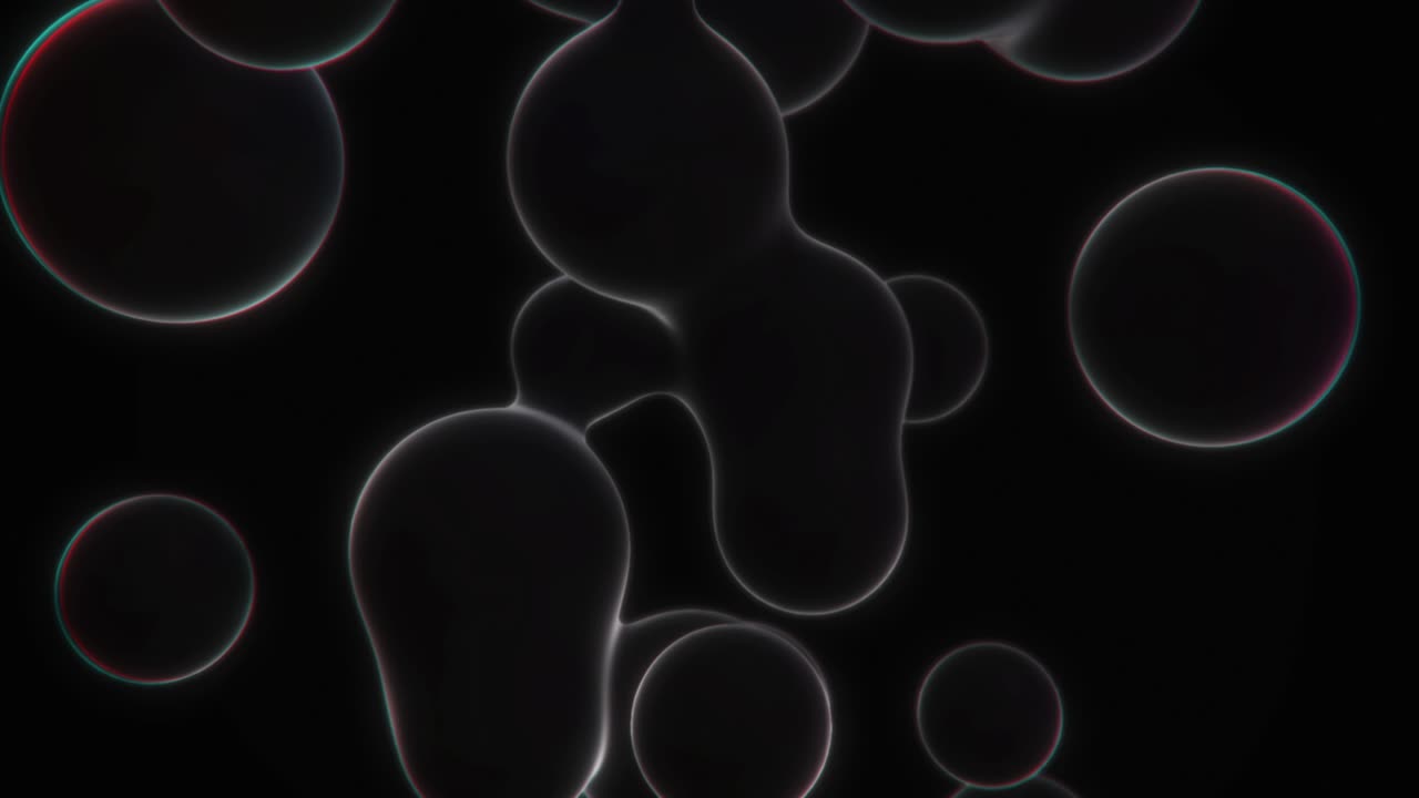 3d Abstract Black Metaballs Background