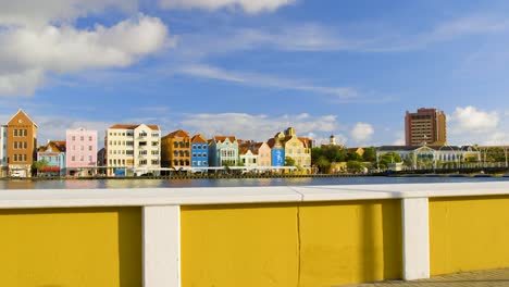 vibrant and picturesque world heritage buildings on the waterfront of punda in saint anna bay, willemstad, on the caribbean island of curacao