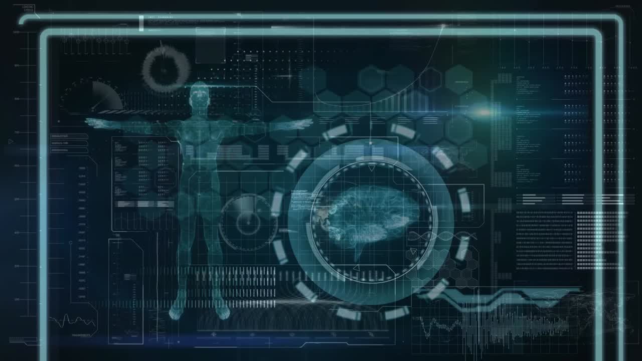 Animation of brain with technology and data processing