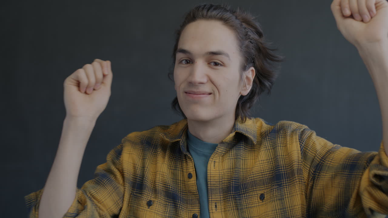 Happy Young Man Dancing