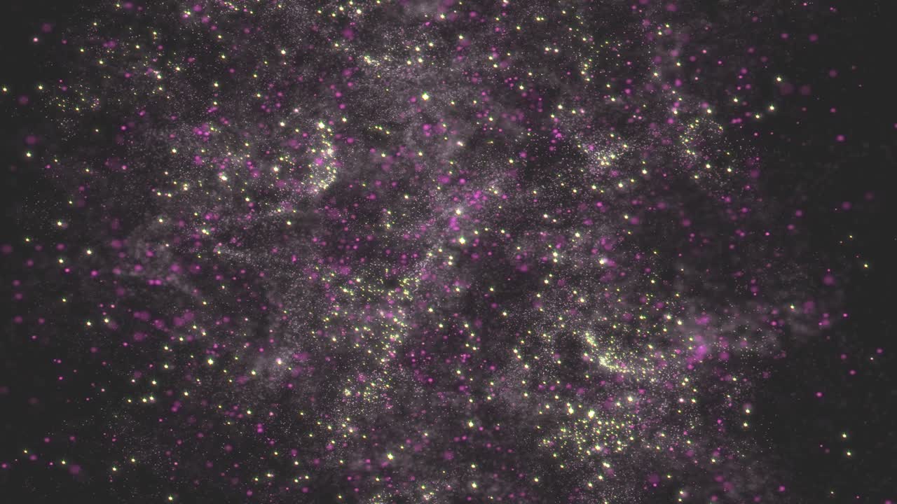 Abstract background of pink spots moving in black studio. 3d animation