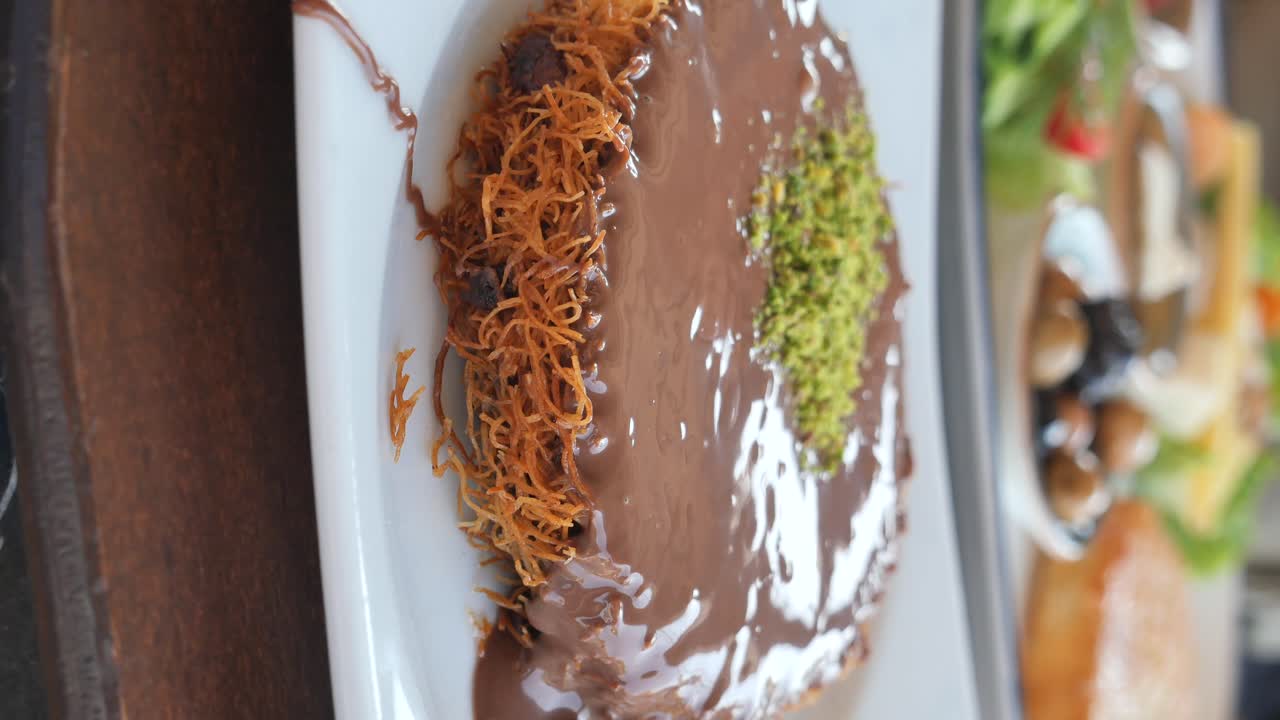 Kunafeh with Chocolate and Pistachios