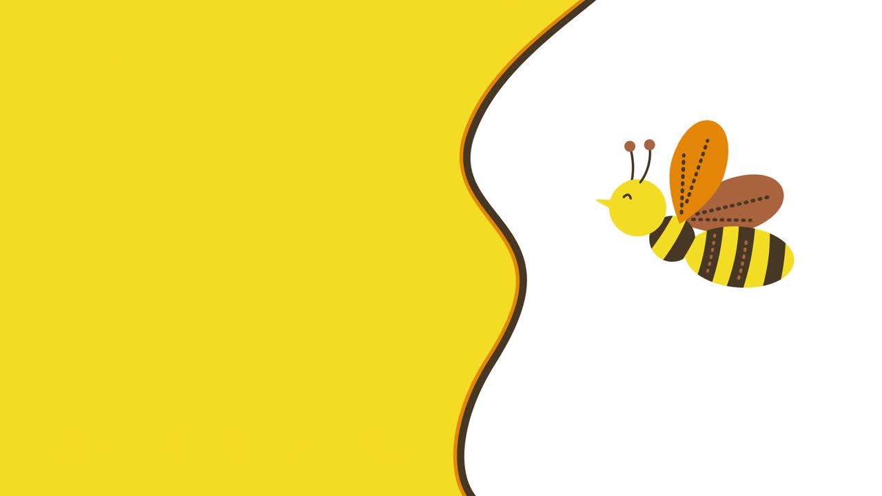 4k видео мультфильма "пчела" на белом фоне.