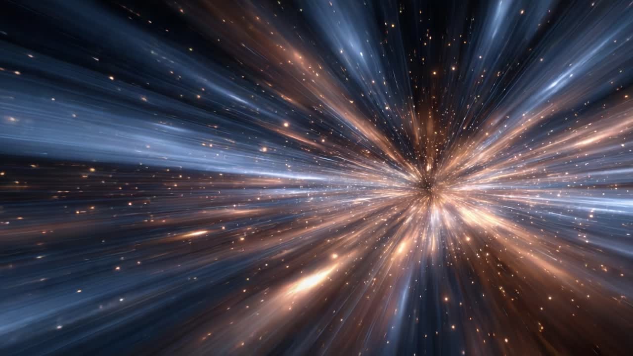 A Journey Through the Cosmos: Exploring the Mysteries of Space with Stunning Visuals Depicting Light Speed and Galactic Wonders in a Celestial Burst