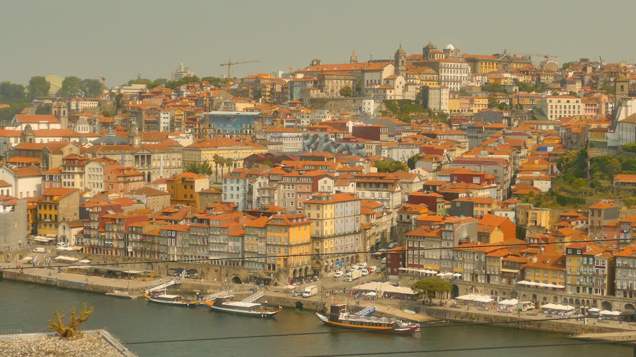 Panoramic view of Porto from Vila Nova de Gaia in Portugal