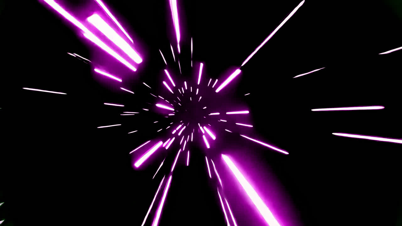 Vibrant futuristic purple light streaks animated overlay, transparent 4K video, alpha channel