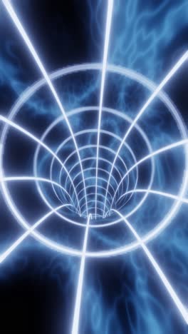 blue color animation loop with glowing lights. interdimensional tunnel background 3d