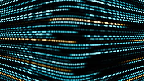 Animation-of-blue-and-yellow-dotted-light-trails-moving-in-hypnotic-motion-on-seamless-loop