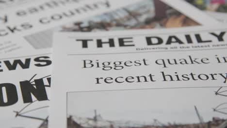 newspaper headline featuring devastation caused by earthquake disaster 5