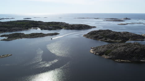 Panoramic-Aerial-View-Of-The-Island-Of-Reso-In-Tanum-Municipality-Archipelago-In-Sweden