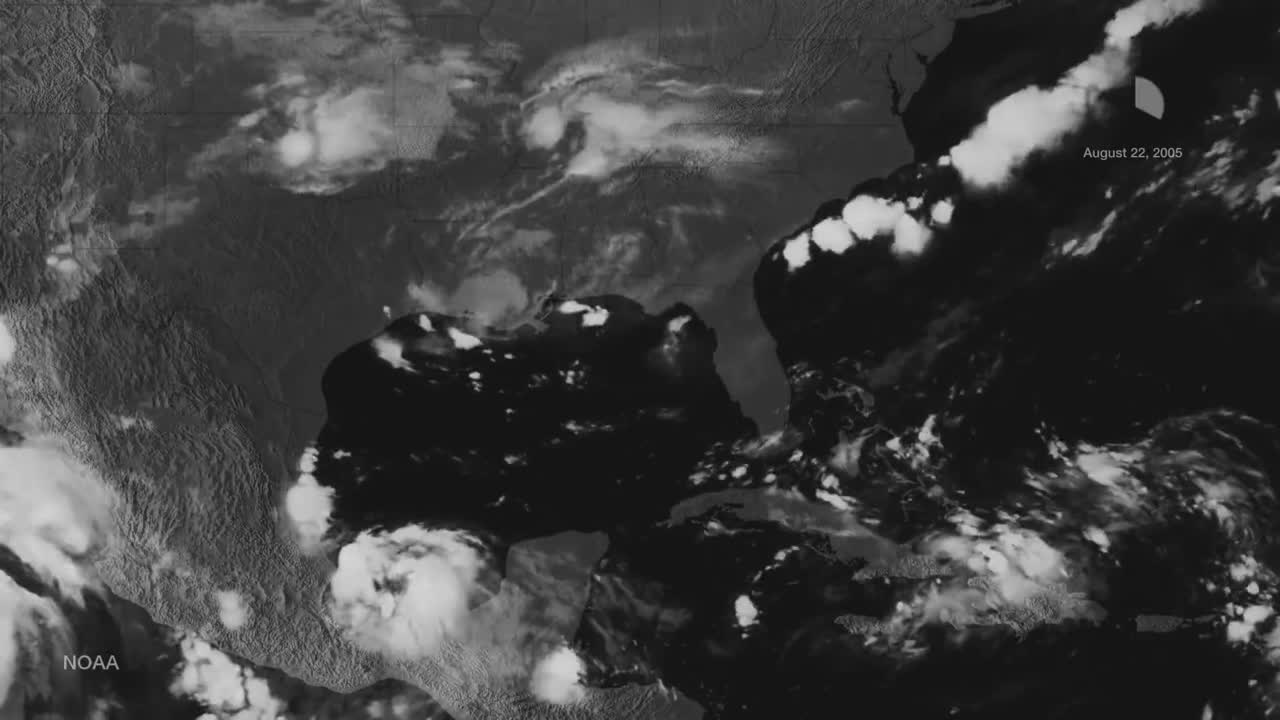 2014년 허리케인 카트리나가 카리브해를 가로지르는 기상 지도 2