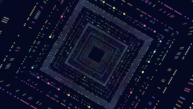 A captivating and colorful maze of interconnected lines and shapes