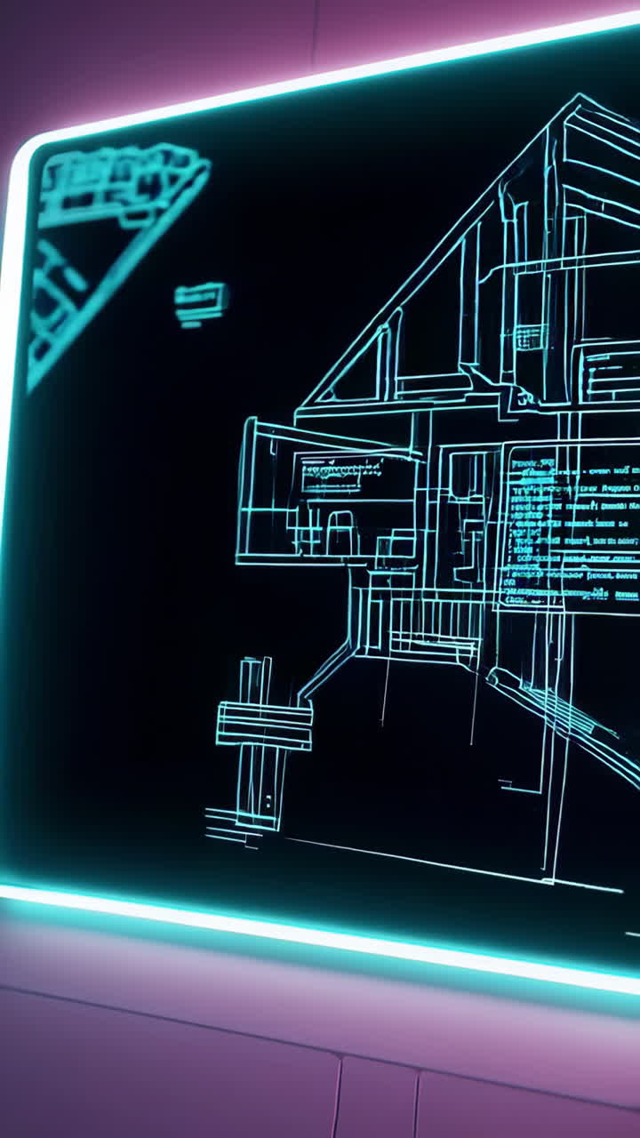 Display di architettura digitale cyberpunk