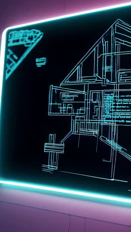 cyberpunk digital architecture display