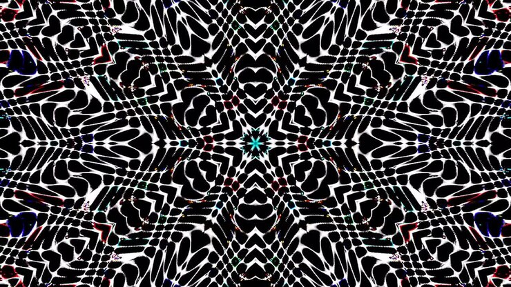 shining bright lines set wave motion, colorful, on black background