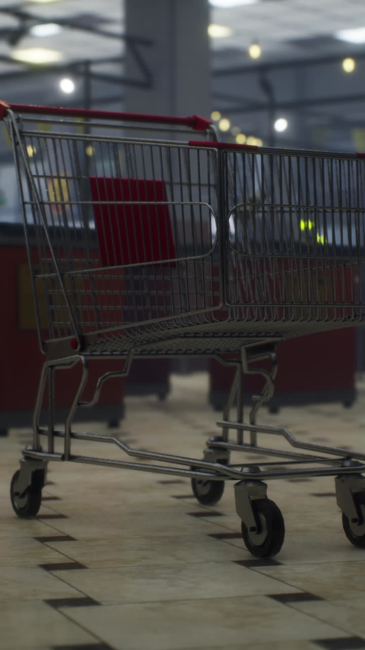 식료품 가게 에서 빈 쇼핑 카트