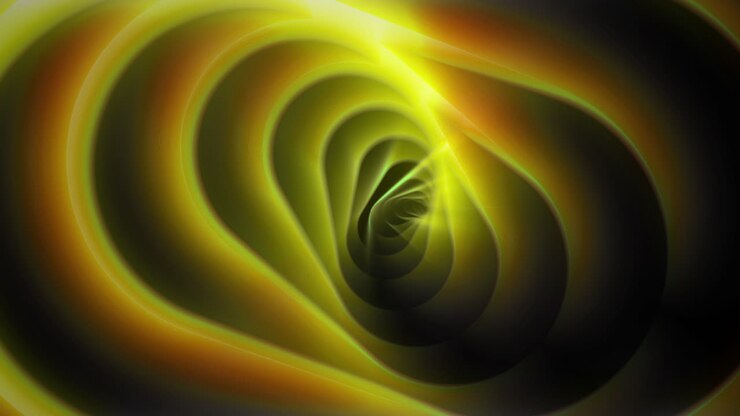 Mesmerizing footage of hypnotic motion with a background of swirling yellow patterns