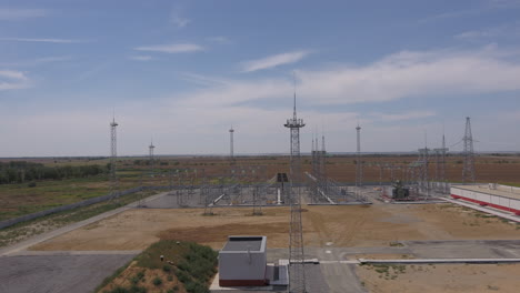 aerial view of a power substation
