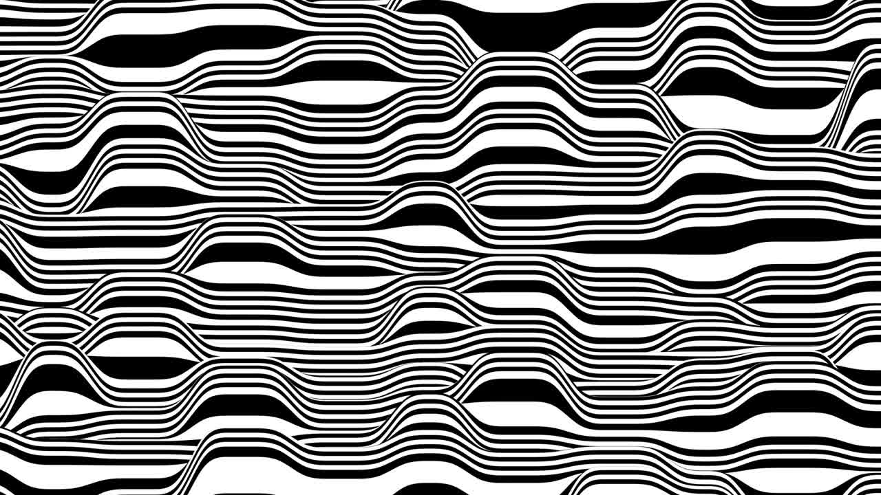 검은색과 색의 수평선 모션 배경, 컴퓨터 생성 루프 애니메이션, 3d 렌더링