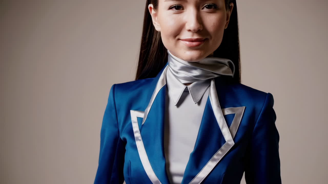 Woman in a Stylish Blue Blazer