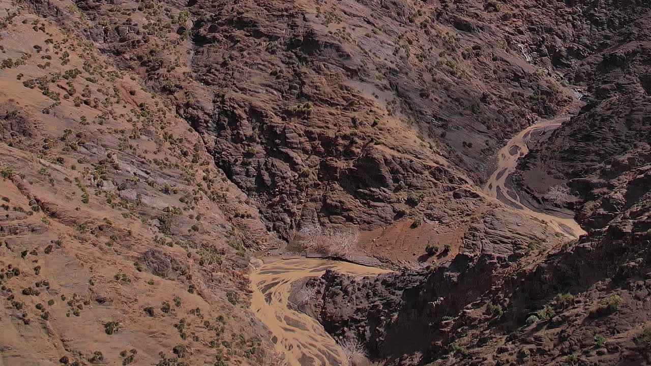 Aerial view of rocky landscape in Morocco during daylight hours