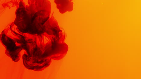 red and yellow paint or dye dropped into water against white background to create swirling colourful smoke background 5