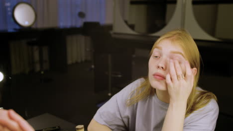 young woman reading script