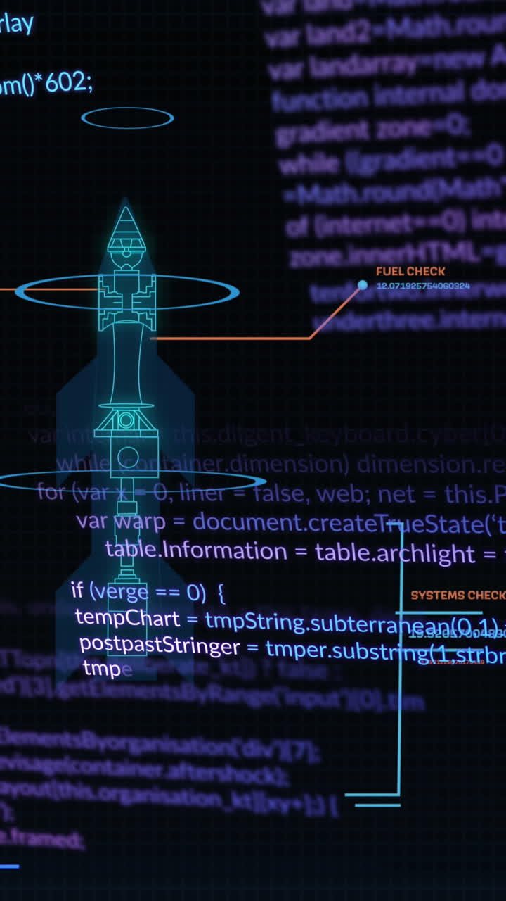 animación del procesamiento de datos sobre un fondo negro