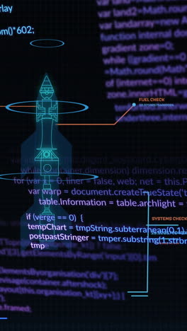 animation of data processing over black background