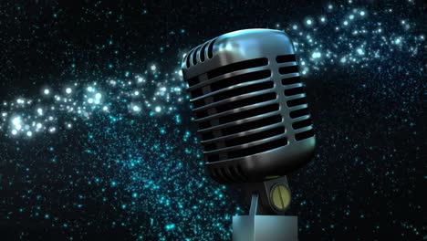 Animation-of-light-trail-over-microphone-on-dark-background